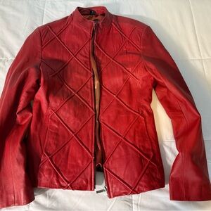 Whetblu NYC Red Leather Women’s Jacket Fitted